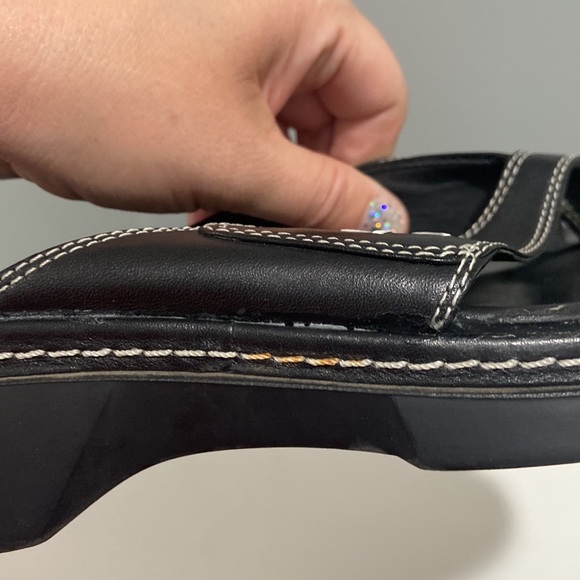 Clarks Y2K 2004 Chunky Sandal Leather Black & White Sandals sz 9 GREAT CONDITION - Picture 17 of 17